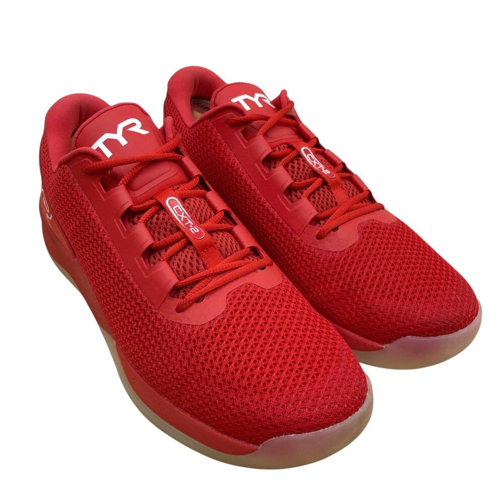 TYR Shoes Mens 13 CXT-2 Trainer Red Mesh Cross Training Sneakers